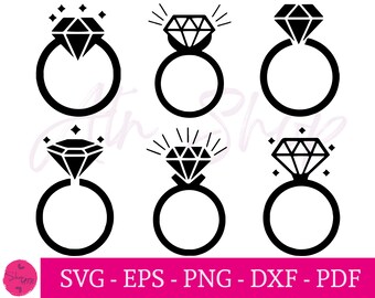 Diamond Ring Svg Etsy
