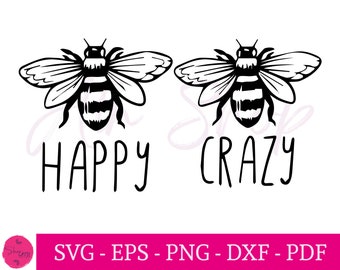 Bee Happy Svg Etsy