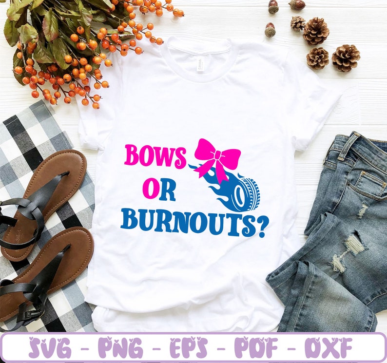 Bows or Burnouts Svg / Gender Reveal svg / Boy Girl Gender Etsy México