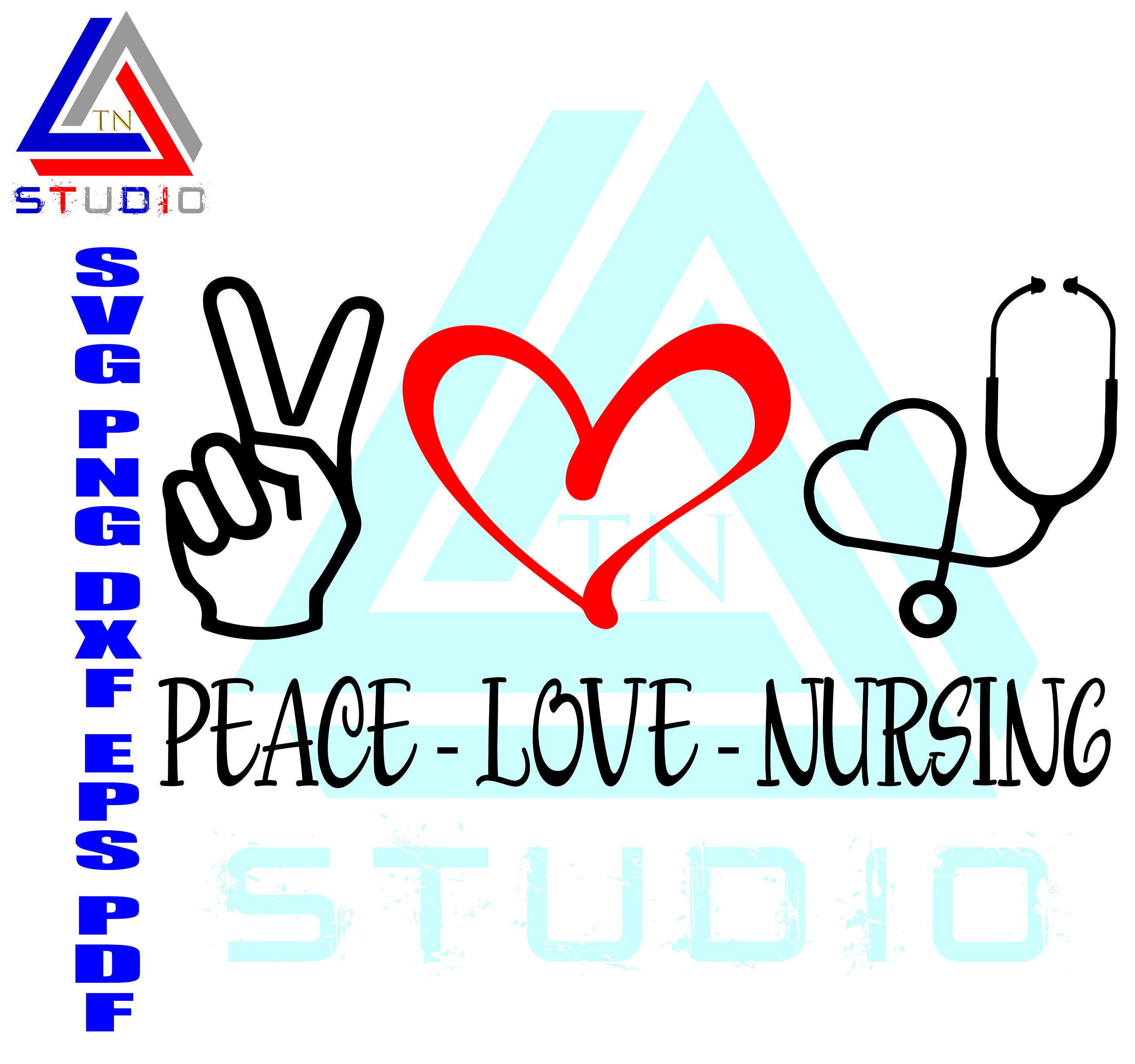 Peace Love Nursing Svg Nurse Svg Stethoscope Svg ...