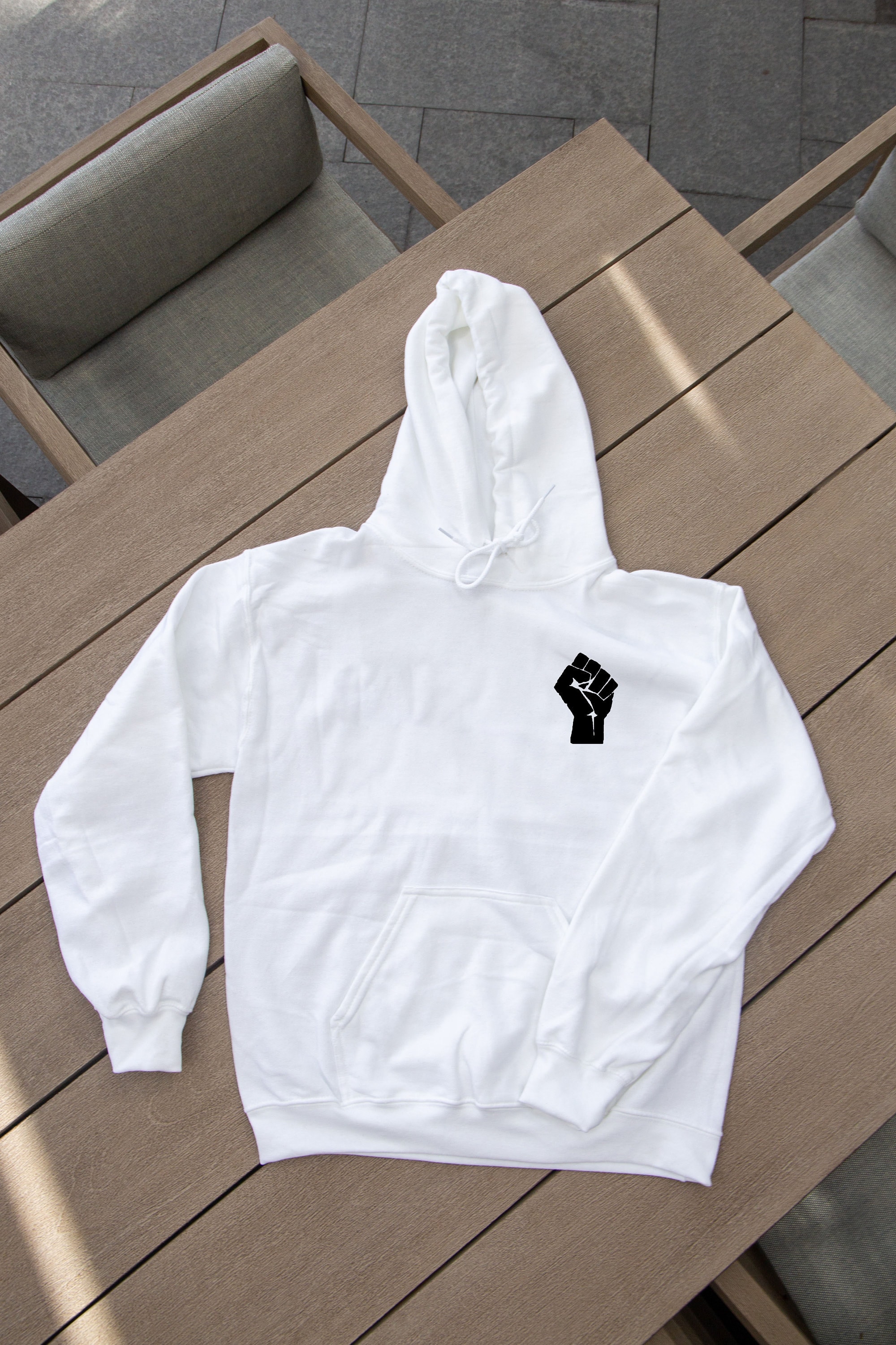 blm fist moletom com capuz