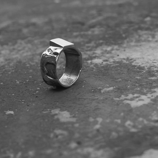 Tango 3of7 single piece cobalt chrome ring. Limited edition from metal collected in Buenos Aires area on an ex theatre.