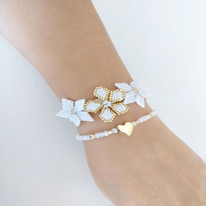 Miyuki&Crystal Beaded Bracelet Set, Combine Bracelet, Miyuki Delica Bracelet Combination, Miyuki Seed Bead Bracelet, Gift For Her