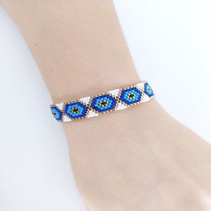 Miyuki Beaded Bracelet, Evil Eye Miyuki Bracelet, Miyuki Delica Bracelet, Miyuki Friendship Bracelet, Miyuki Boho Bracelet, Gift For Her