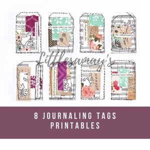 Junk Journal, Kit, Journal Tags, Junk Journal Embellishment, Ephemera, Digital Download, Collage tags, junk journal tags, journal ephemera