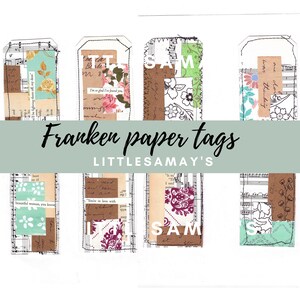 Junk Journal Embellishment, Ephemera, Digital Download, Collage tags, junk journal tags, journal ephemera