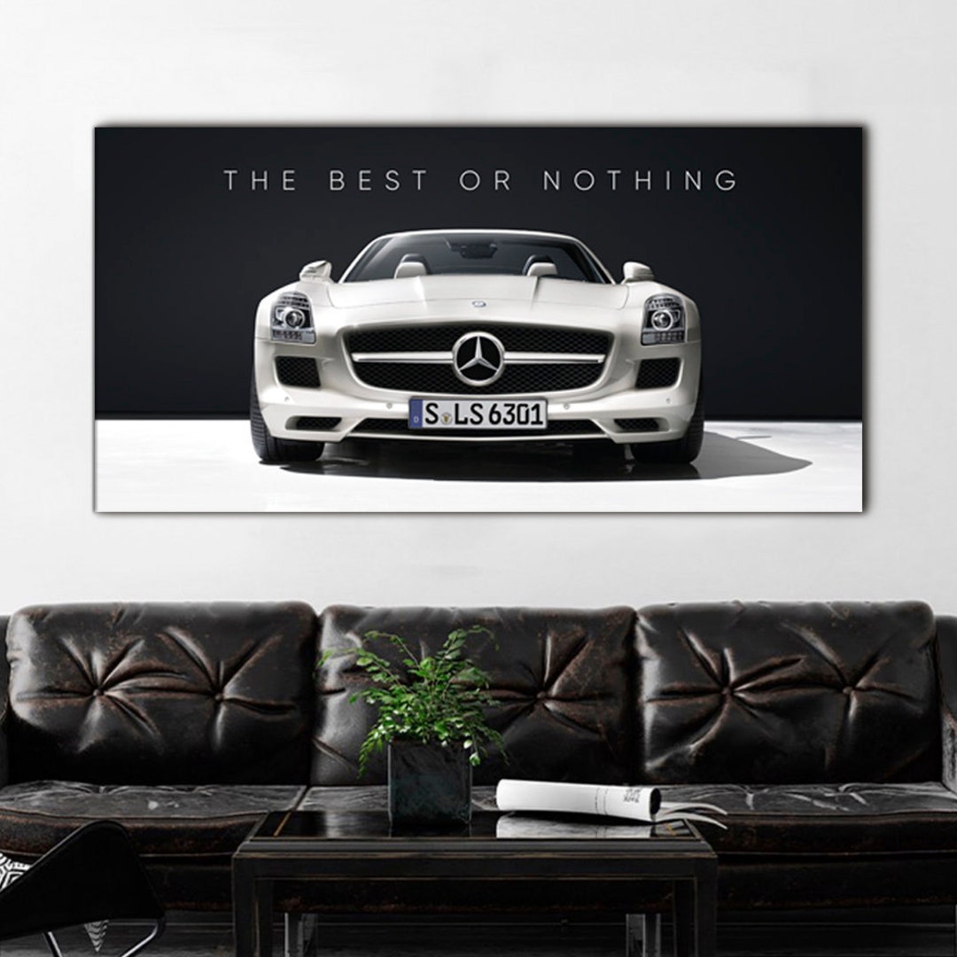 Black and White Car Poster Car Wall Art Print Motivation Etsy