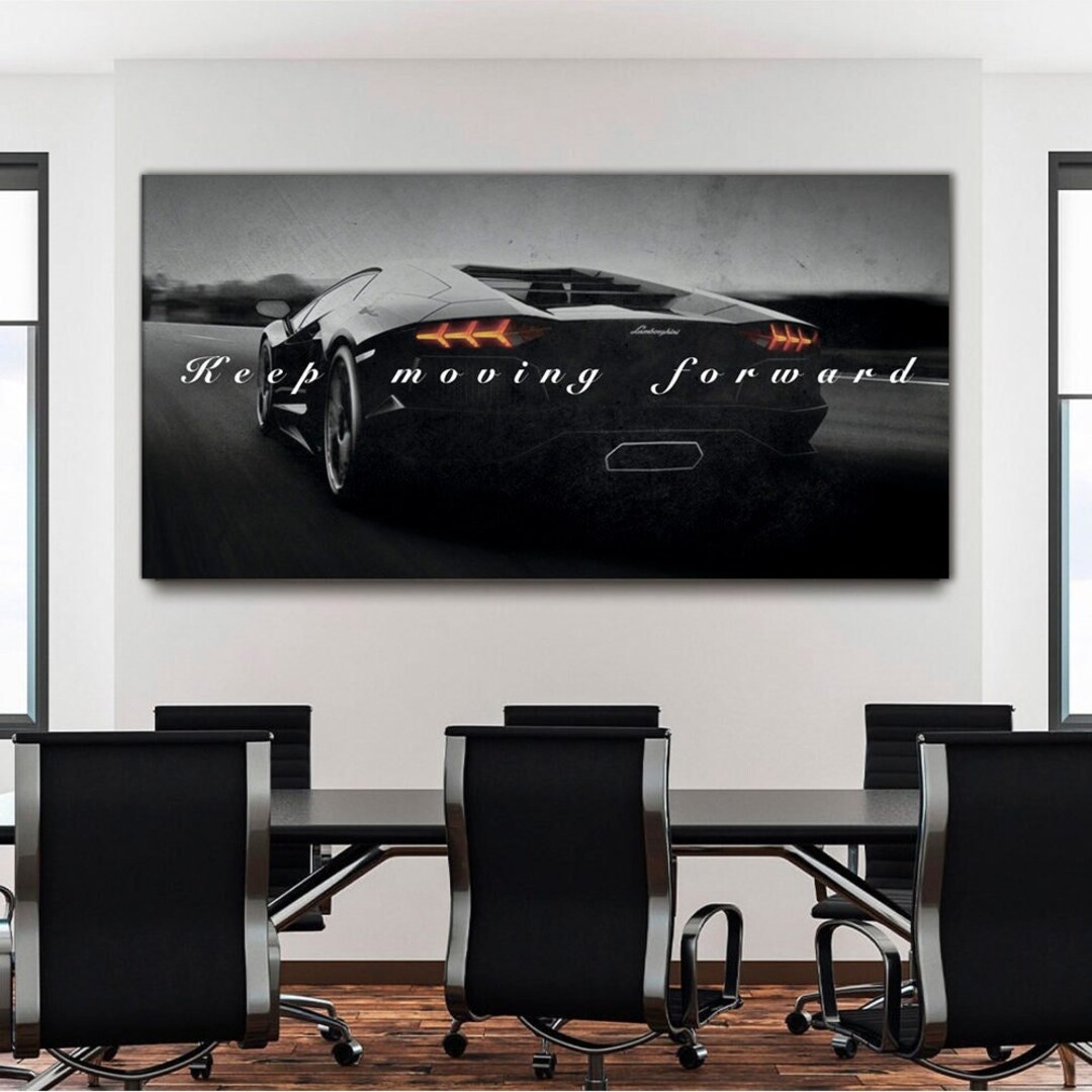 Black and White Car Poster Car Wall Art Print Motivation Etsy