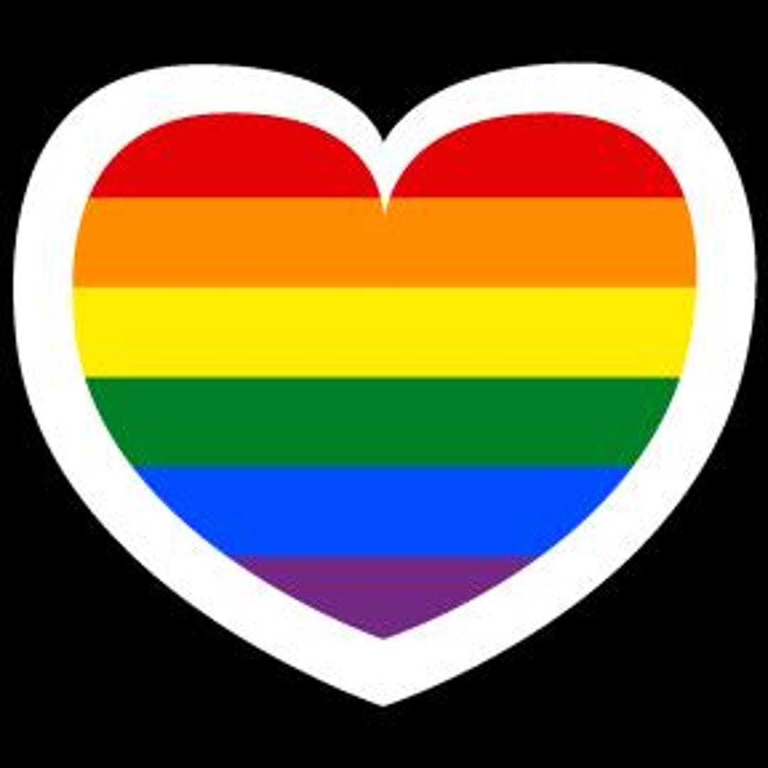 Pride Flag Heart Sticker - Etsy