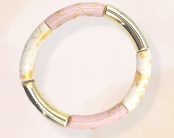 Bracciali con perline tubolari elastiche, grande braccialetto con perline vintage, braccialetto colorato e alla moda, regalo di Natale da donna, regalo segreto di Babbo Natale