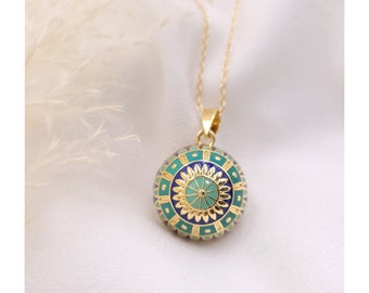 Vintage gold blue green pregnancy bola, future mother gift, pregnant woman, future mother Christmas gift
