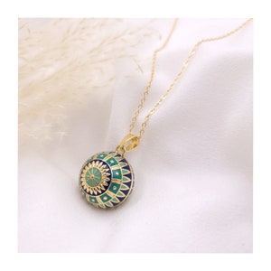 Bola de grossesse or bleu vert vintage, cadeau future maman, femme enceinte, cadeau st Valentin future maman