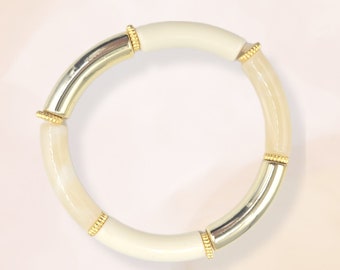 Braccialetto elastico con perline tubolari, braccialetto vintage con perline grandi, braccialetto colorato alla moda, regalo di Natale per le donne, regalo economico per Babbo Natale segreto