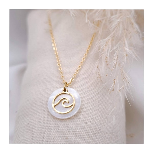 collier vague, pendentif surf, cadeau surfer, ocean lovers, cadeau de noël femme