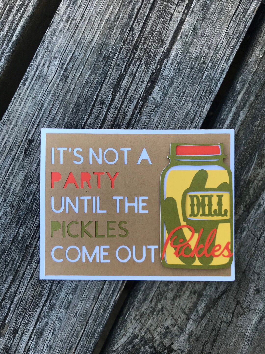 Pickle Card. Handmade Pickle Card. Party Card. Funny Card. Etsy