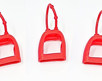 Porta gel detergente per le mani da 1 oz rosso glitterato / Formato da viaggio / Porta disinfettante per le mani / Antibatterico