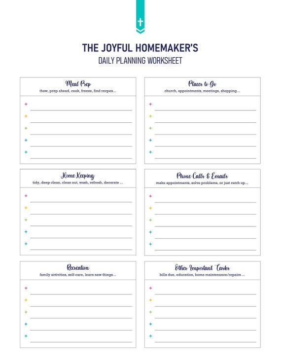Printable Daily To-do List / Daily Planner for Moms &amp; - Etsy