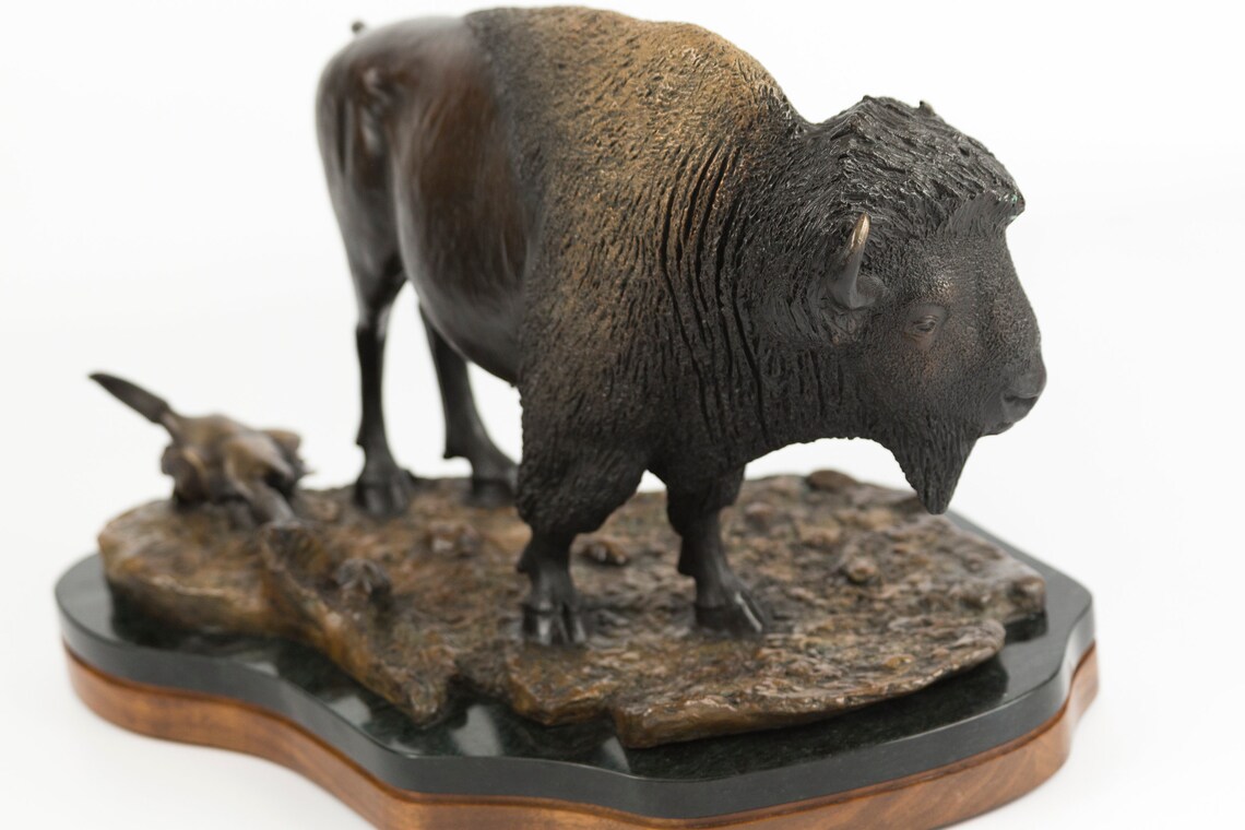 Bronze Buffalo Sculpture Etsy