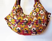 Handbag-satchel-carry all VintageTribal embroidery bag. One of a kind handmade.