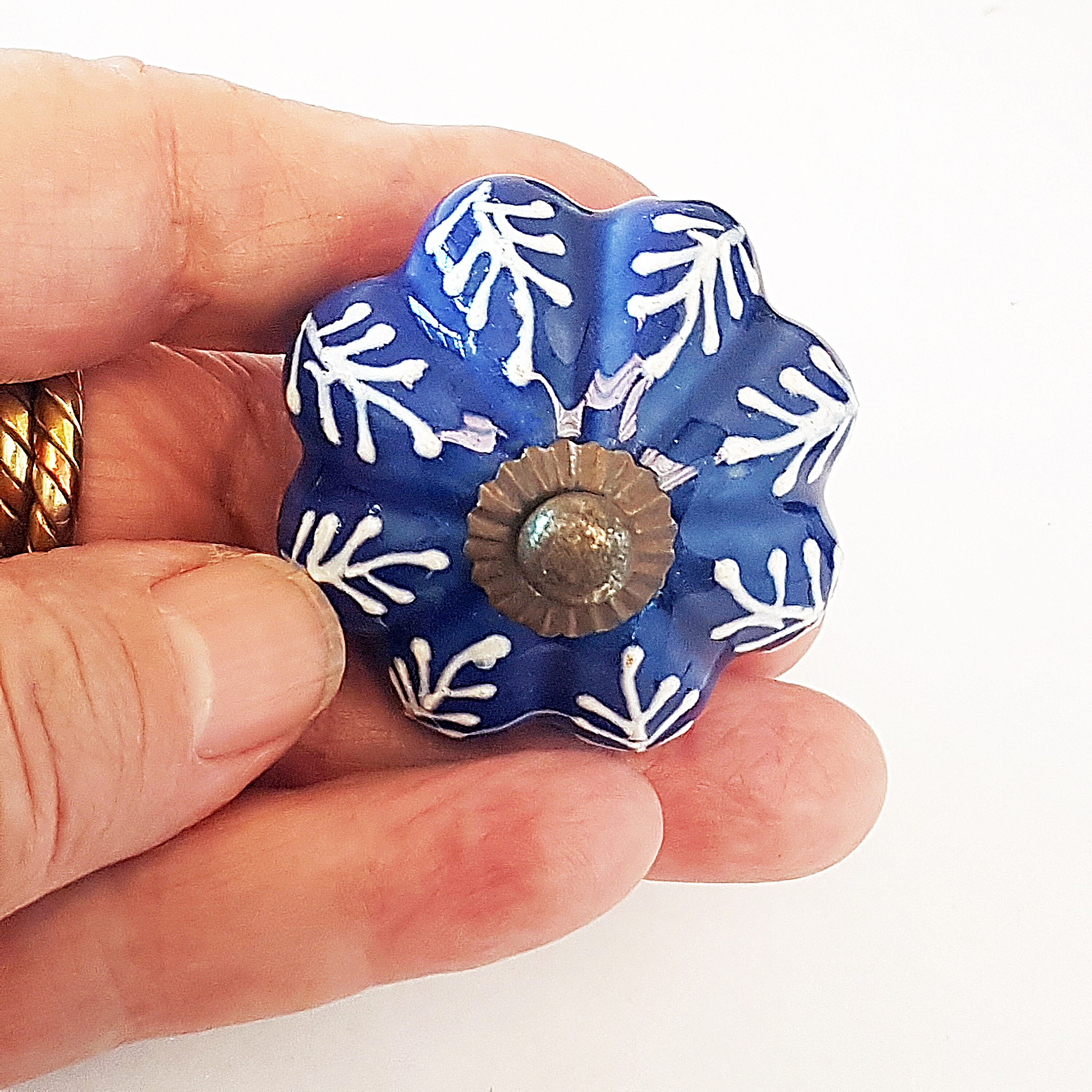8 Piece Set of Hand Painted Knob Drawer Pulls. 8 Delft Etsy