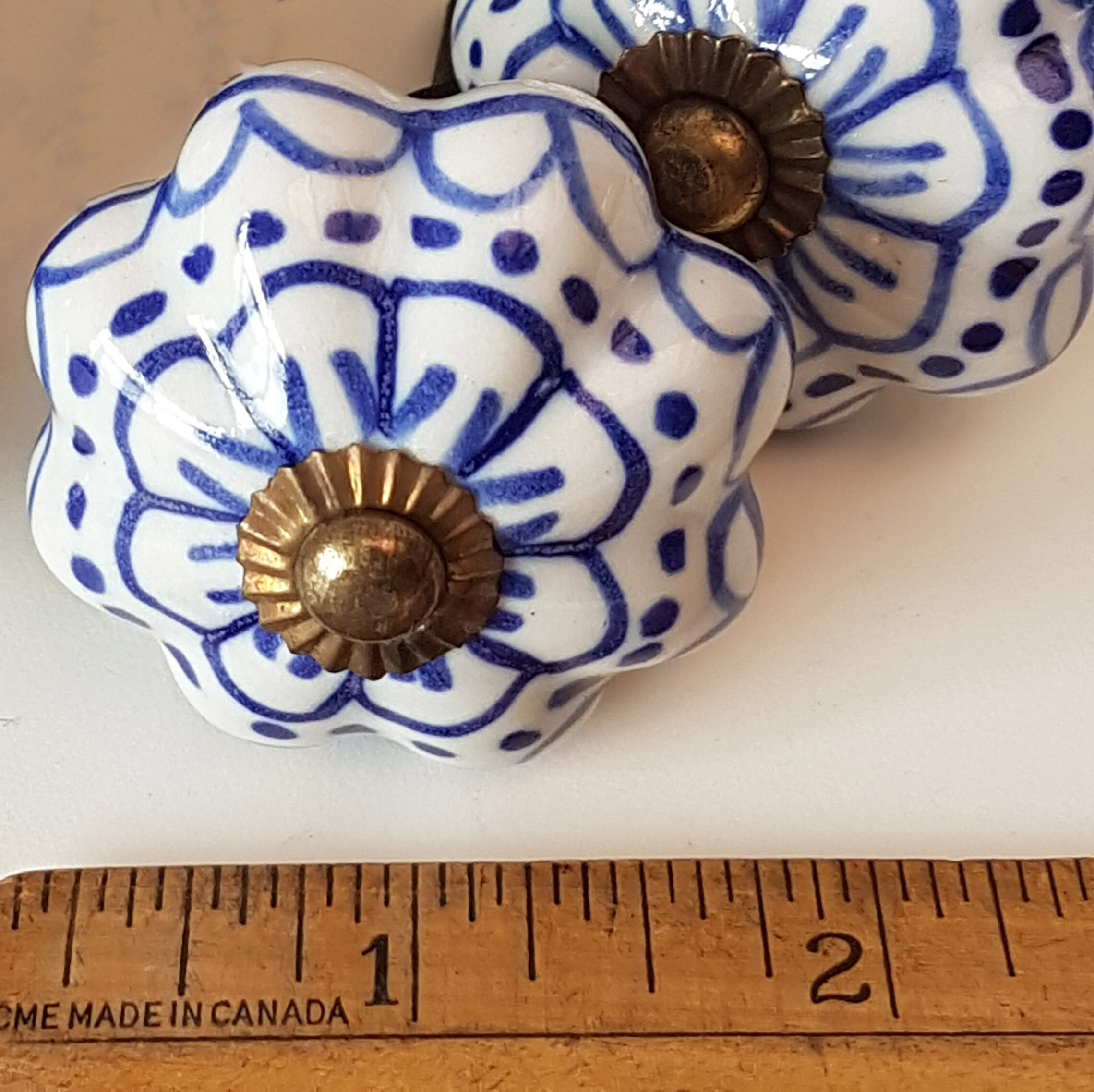 Set of 12 Blue & White Delft Knob Drawer Pulls With Etsy
