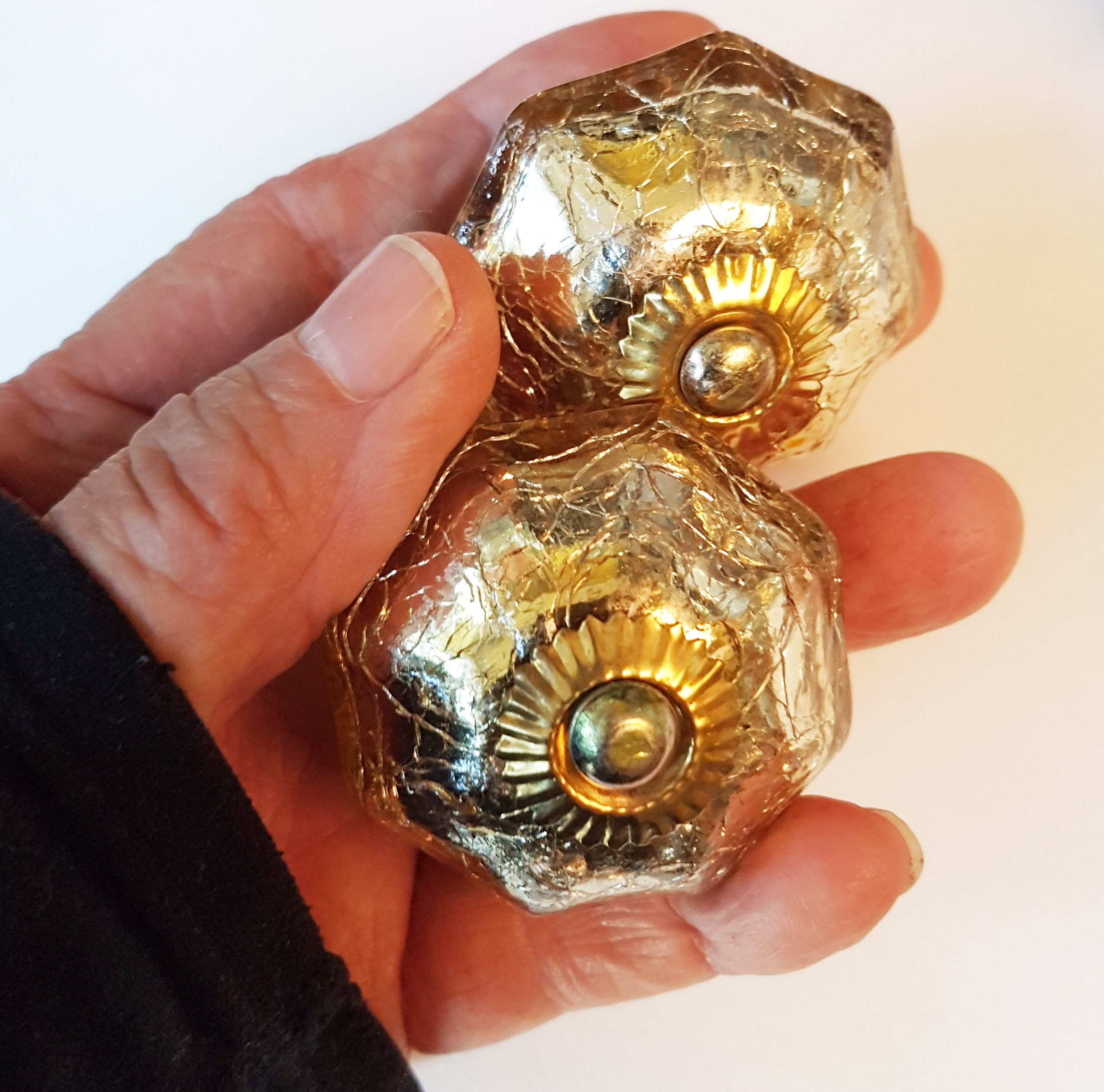 Set of 8 Mercury Glass Knob Drawer Pulls. Bygone Era Etsy