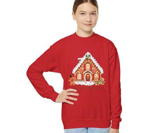 Cozy Youth Crewneck Sweatshirt, Christmas Gift, Holiday Apparel, Winter Fashion, Home Sweet Home Design