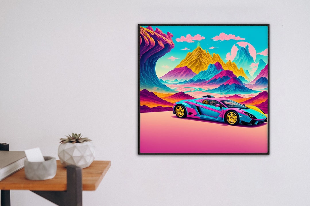 Poster Bundle Pop Art Auto Abstract Road Trip Sports Car Poster 90s