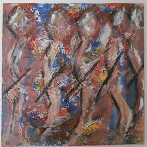 Original expressionist painting on stretched canvas