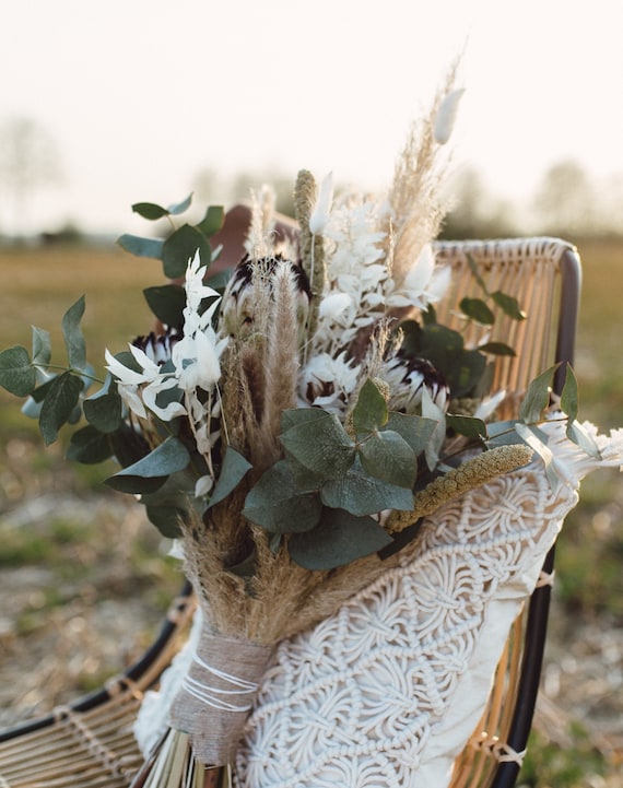 Getrocknetes Pampasgras & Eukalyptus | 110 Stück | Für Deko Boho | Hochzeit, Wohnzimmer, Tischarrangements