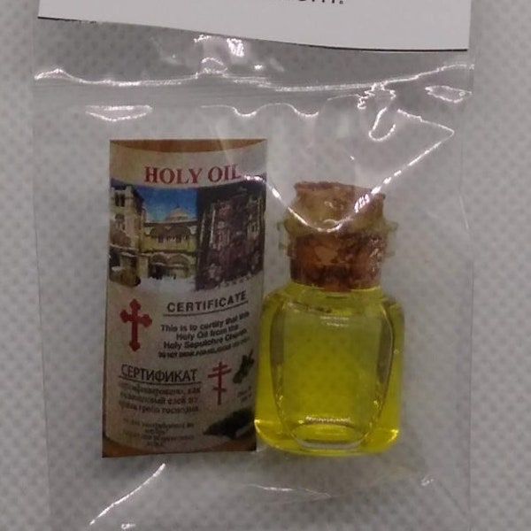 Holy Anointing Oil From Jerusalem Miniature Glass Bottle