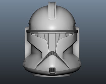 Clone Trooper Helmet 3D Model for 3D Printing, The Clone Wars, Star Wars Cosplay, 3D File Download