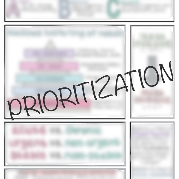 Prioritization for Nursing Students, Quick Reference Sheet DIGITAL DOWNLOAD