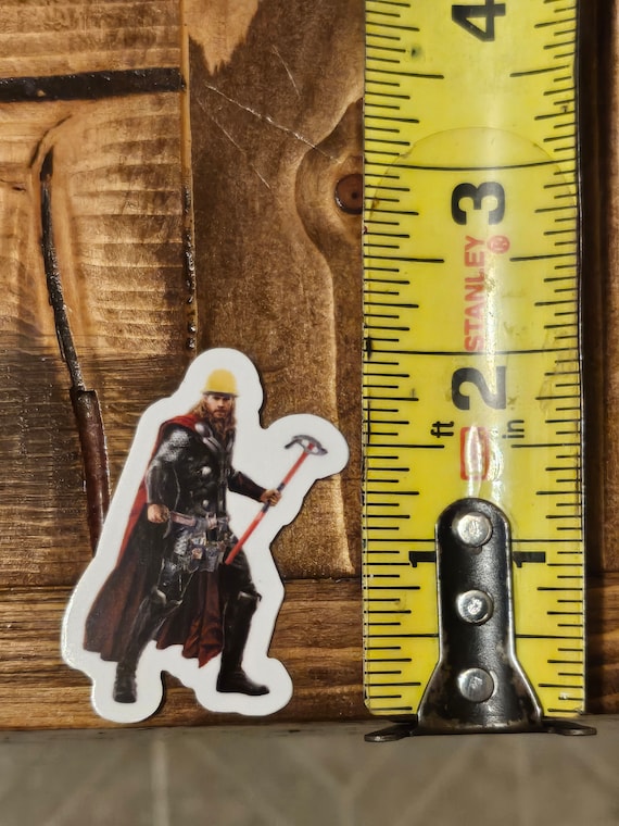 Electrical god electrician with conduit bender and hardhat sticker