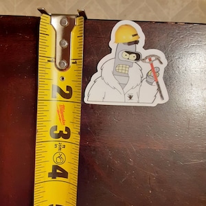 Cartoon electrician with conduit bender and hardhat sticker