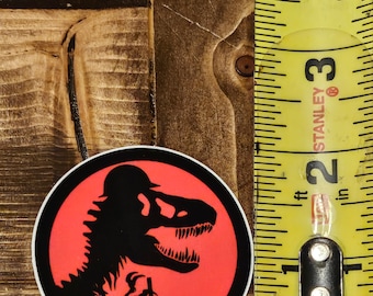 Jurassic dinosaur circle hardhat electrician tool box sticker