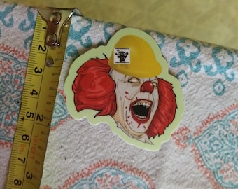 Horror killer clown electrician construction sticker 2"