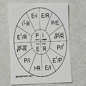 Ohm&#39;s Law Sticker 2 pack 2x3&quot;