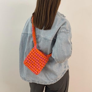 Mini sac au crochet fait main | sac à bandoulière | sac à bandoulière d'été | sac bandoulière | petit sac mobile | Mini sac portable à main - Sac suspendu.
