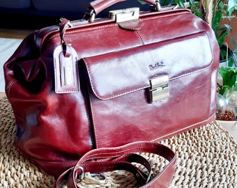 Echtleder Koffer Reisetasche Weekender rot