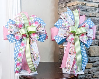 Easter Wreath Bow | Easter Bow (set of 2) | Easter Lantern Bow Set |  Spring Bow Set