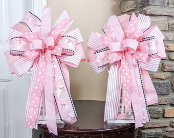 Easter Bow (set of 2) | Easter Lantern Bow Set | Easter Wreath Bow | Spring Bow Set