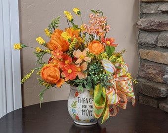 Mothers Day Gift | Mothers Day Arrangement | Thankful for You Mom Mothers Day Mug Arrangement | Mothers Day Centerpiece