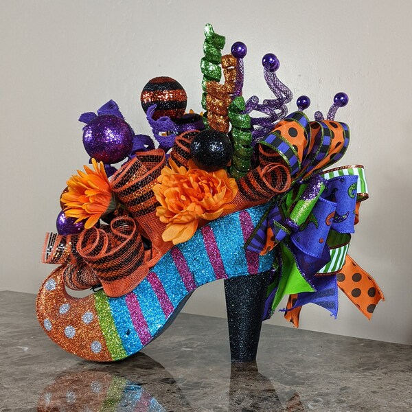 Halloween Table Centerpiece | Halloween Witch Shoe Centerpiece | Halloween Centerpiece | Halloween Witch Centerpiece