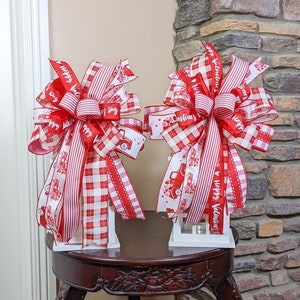 Valentine Lantern Bow Set | Set of 2 Valentine Bows | Valentine Wreath Bow Set | Valentine Gift Bow Set