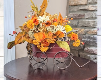 Fall Wagon Centerpiece | Fall Wagon Decor | Autumn Centerpiece | Fall Wagon Pumpkin Centerpiece
