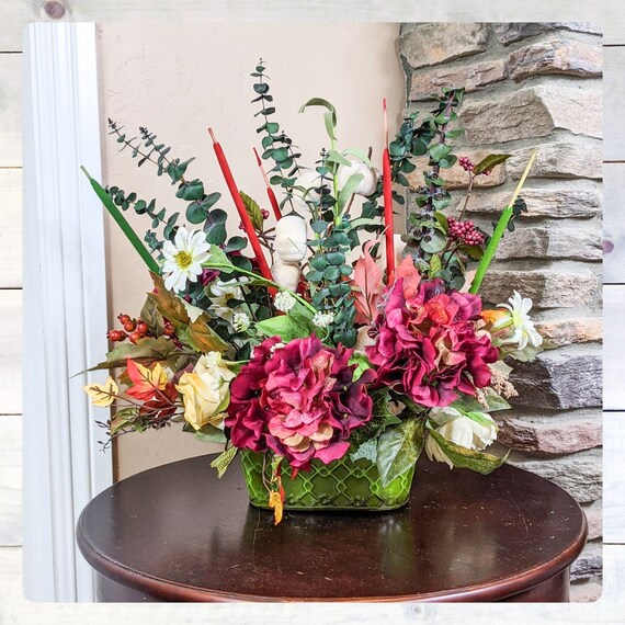 Multi-Colored Fall Centerpiece | Autumn Centerpiece | Thanksgiving Centerpiece | Fall Table Decor