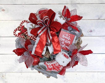 All Hearts Come Home For Christmas Wreath | Winter Wonderland Wreath | Winter Wreath | Christmas Wreath