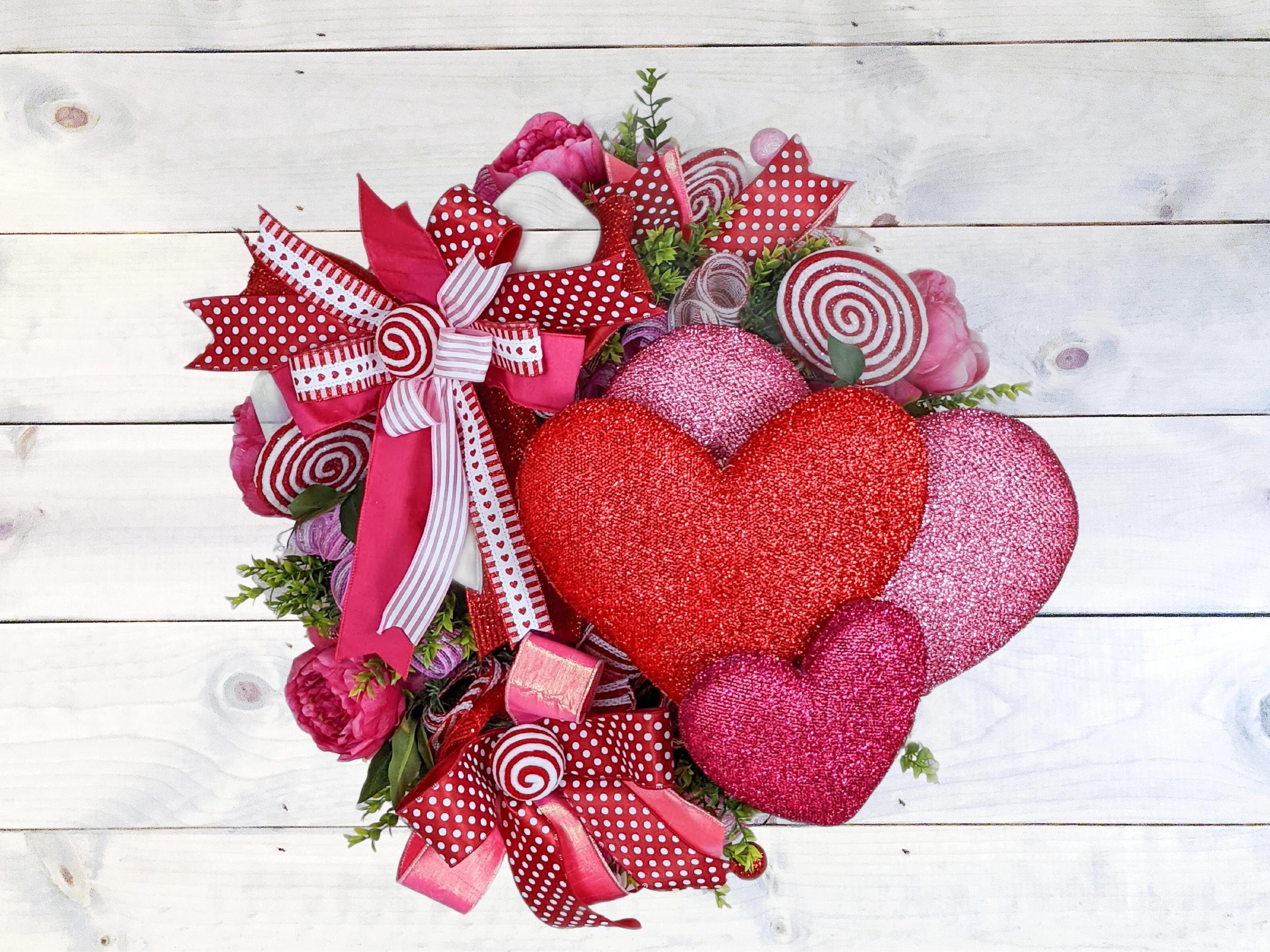 EXTRA LARGE VALENTINES Heart Wreath,heart Wreath,front Door Wreath, valentines Day Wreath, Wildflower Wreath,valentines Wreath,heart Decor 