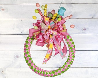 Easter Wreath | Pastel Colored Wreath | Spring Wreath | Easter Fold Wreath